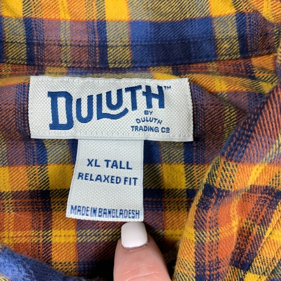 Duluth Trading Shirt Mens XL Brown Plaid Free Swinging Flannel Outdoor Rugged - Picture 5 of 11